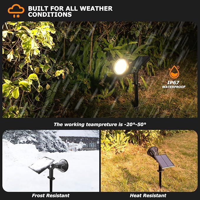 Solar Lights Outdoor, 2-in-1 Decorative Solar Landscape Lighting for Outside,...