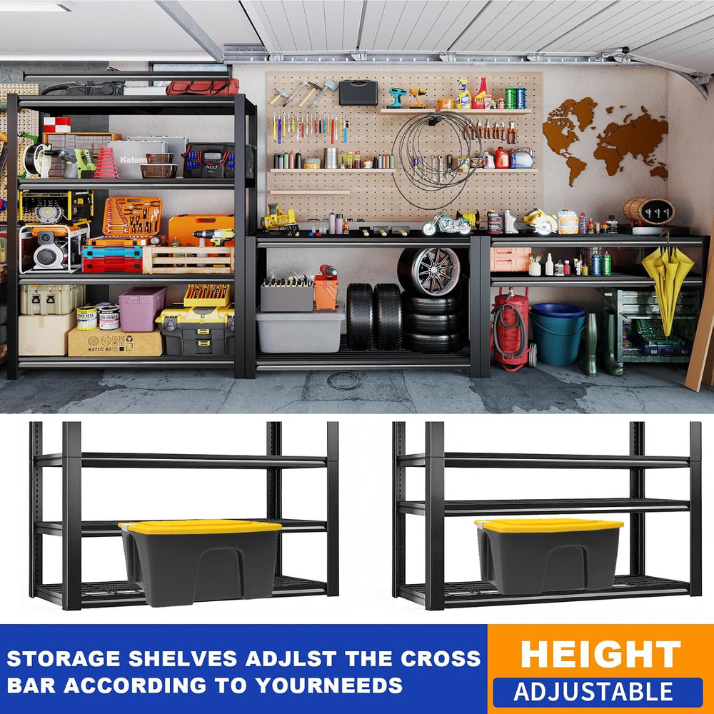 40''W Garage Storage Shelves, Heavy Duty Metal Shelving, 2240LBS