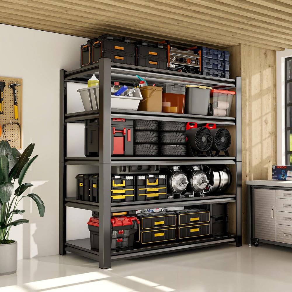 36" W Garage Shelving,5-Tier Heavy Duty Shelving Unit,Adjustable Metal S...