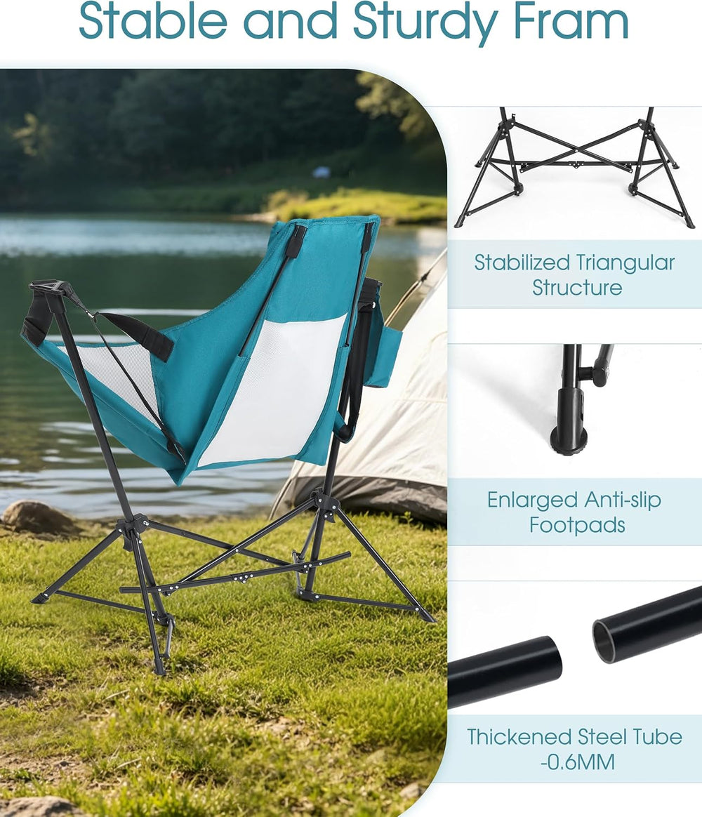 HOMEFUN Hammock Chairs, Swinging Camping Chairs, Set of 2, Blue