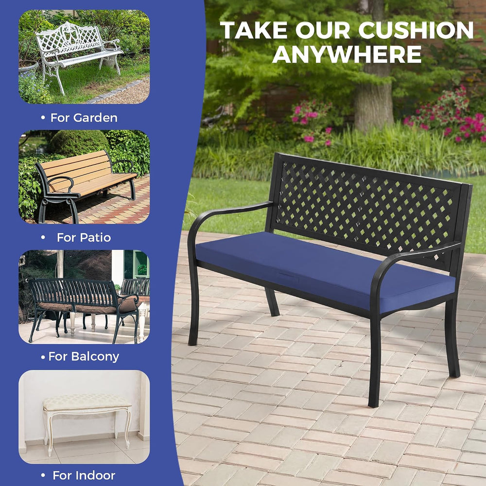 IPYNBAP Outdoor Bench Cushion Waterproof, 45x18x3 Inch, Navy Blue