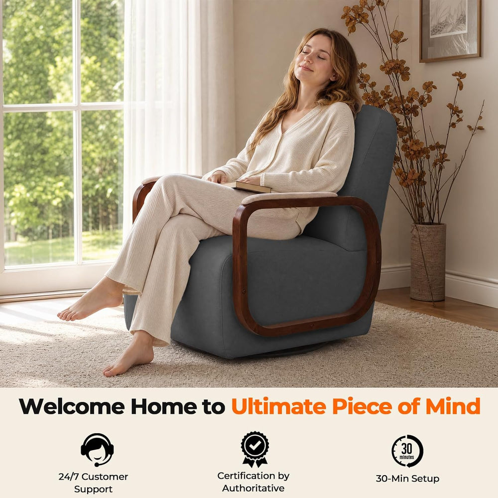 Couchus Swivel Accent Chair with Sturdy Base (Gray, Set of 2)