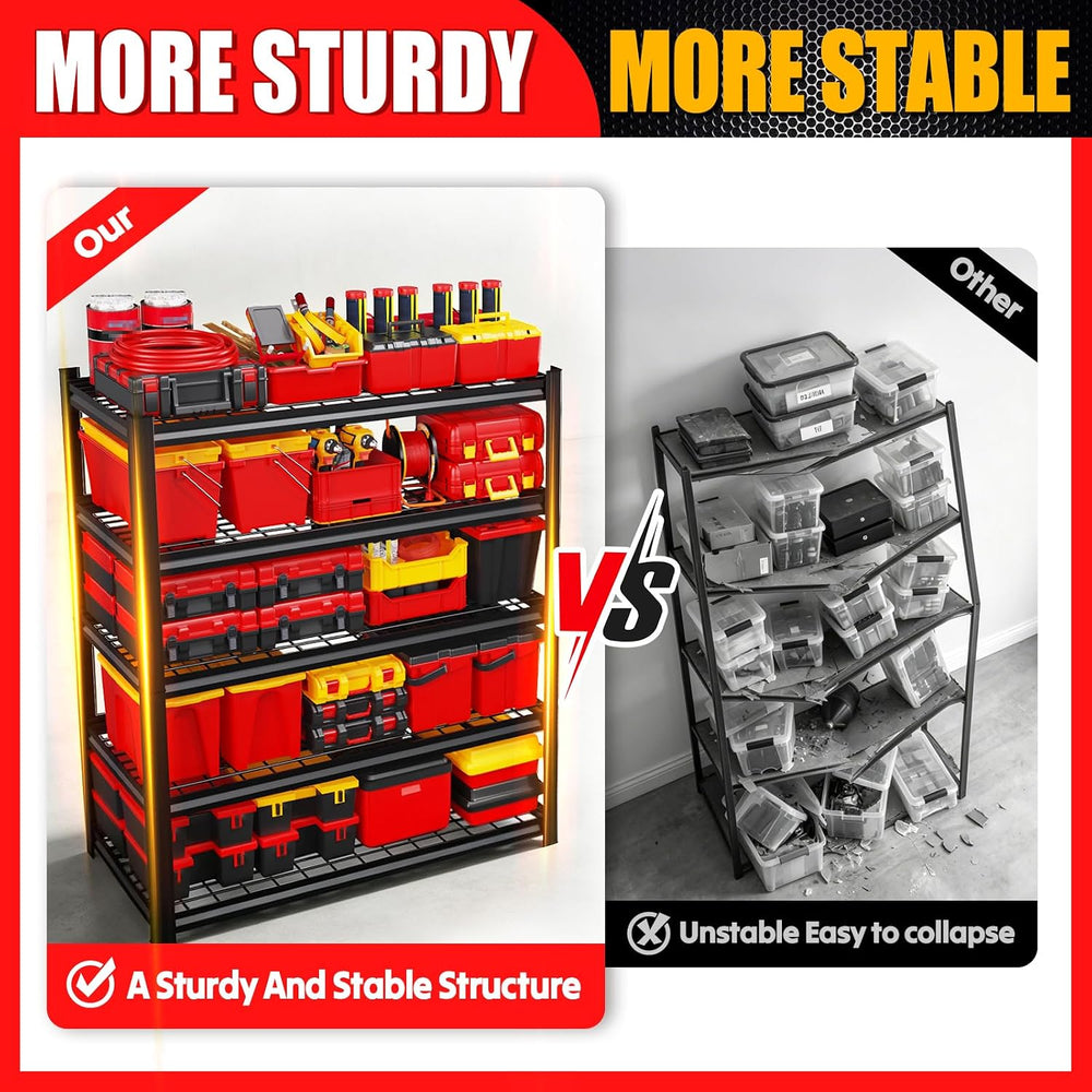 71.2" H Garage Shelving Heavy Duty Storage Shelves, 5T Adjustable Metal ...