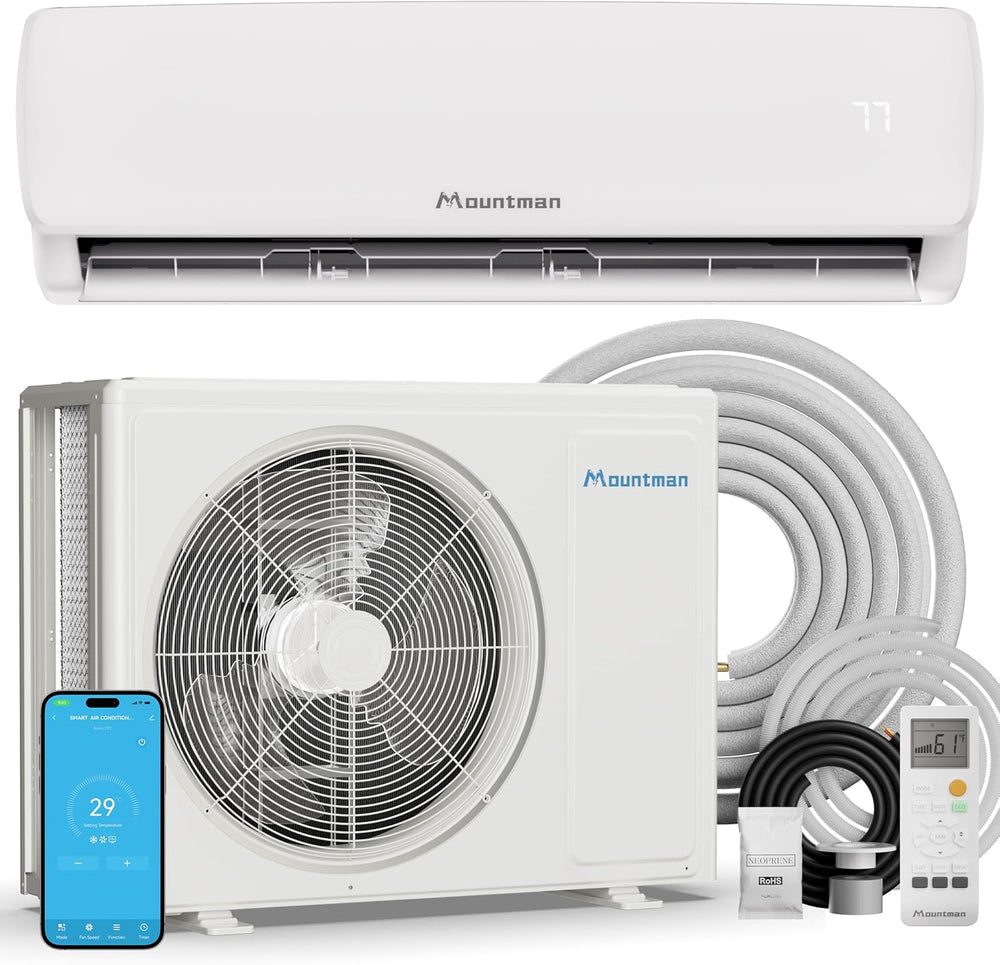 Mountman 9000BTU Mini Split AC/Heating System with WIFI & Alexa,115V 19 S...