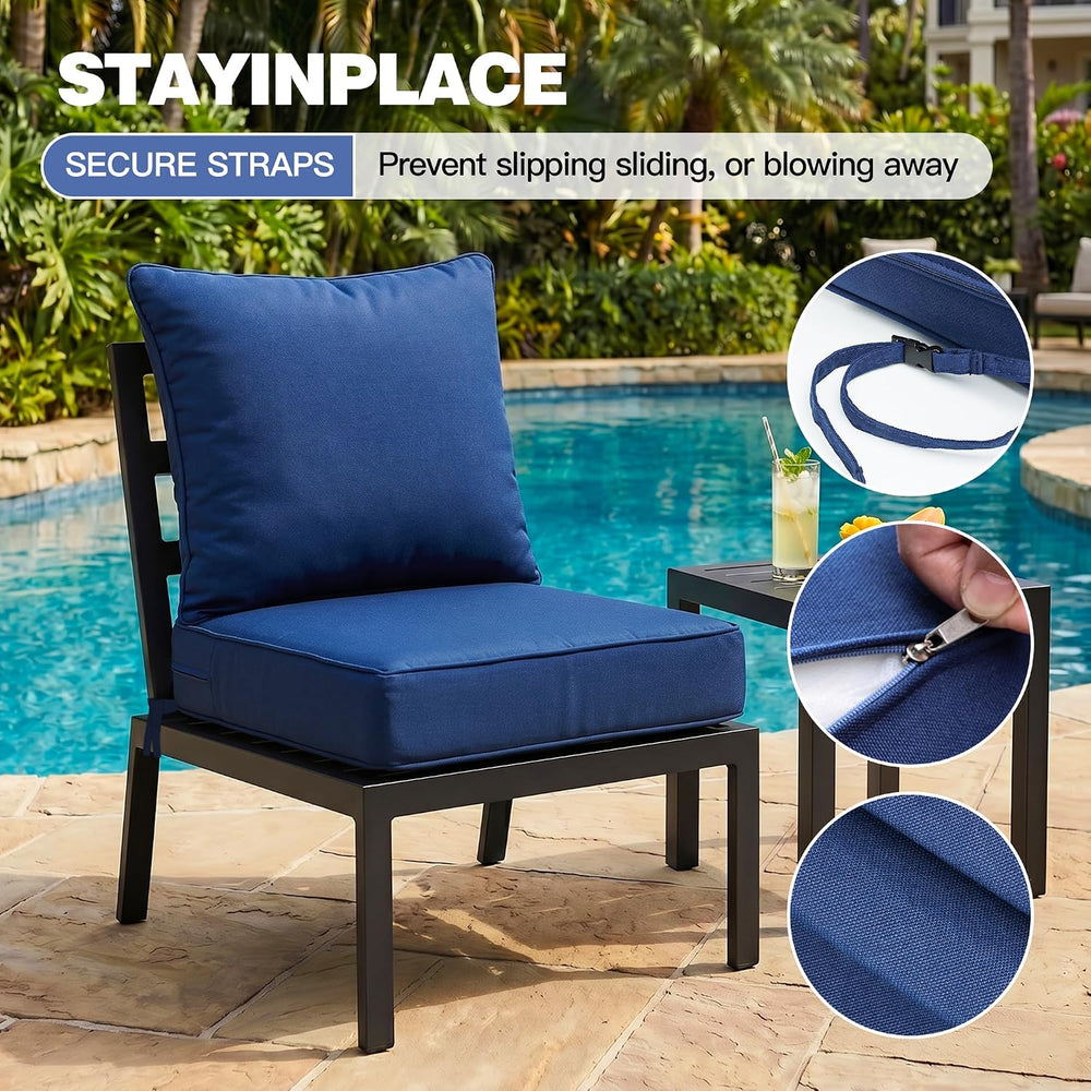Patio Furniture Cushion Set, 24 x 24 Replacement Chair Cushion,2PC, Blue