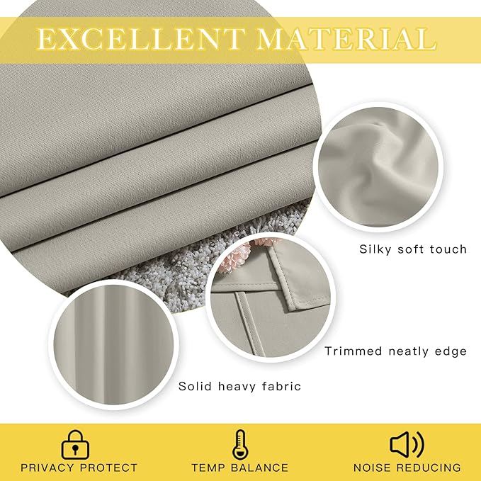 NICETOWN Blackout Curtains for Sliding Glass Door Room Divider Noise Reduce C...