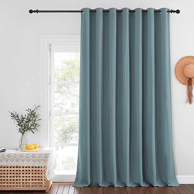 NICETOWN Sliding Glass Door Curtain 120 inches Long, Grommet Room Darkening T...