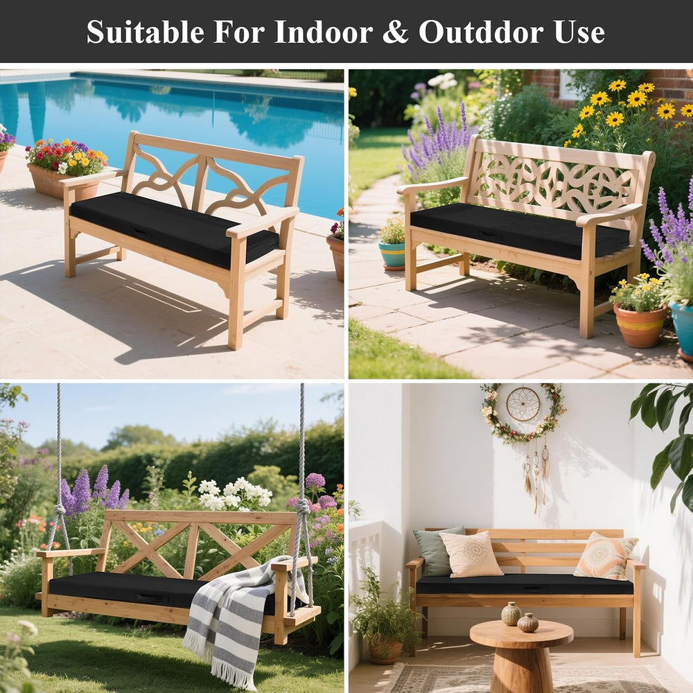 SHACOS Outdoor Bench Cushions 45 x 16 x 3.2 Inch with Handle