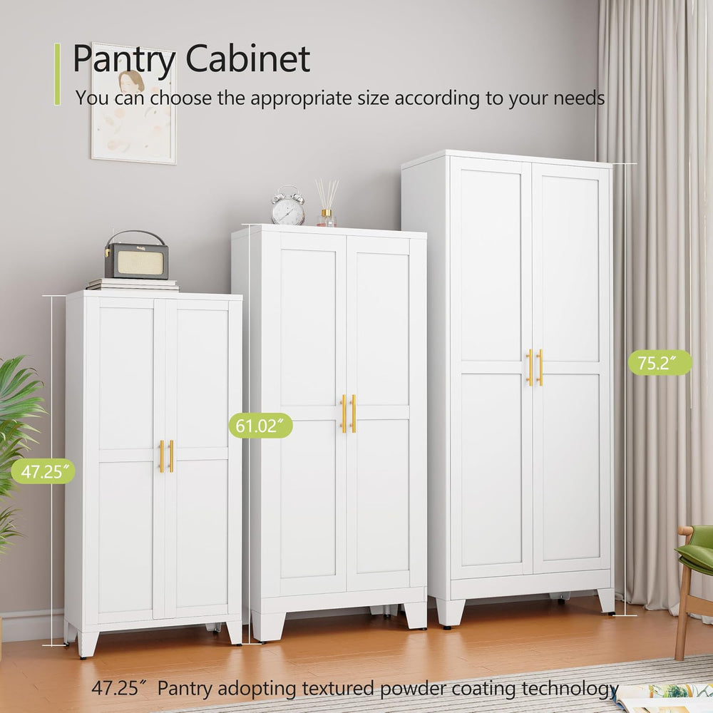 GAIOUS Metal Pantry Cabinet, Kitchen Pantry Storage Cabinets with 2 Door