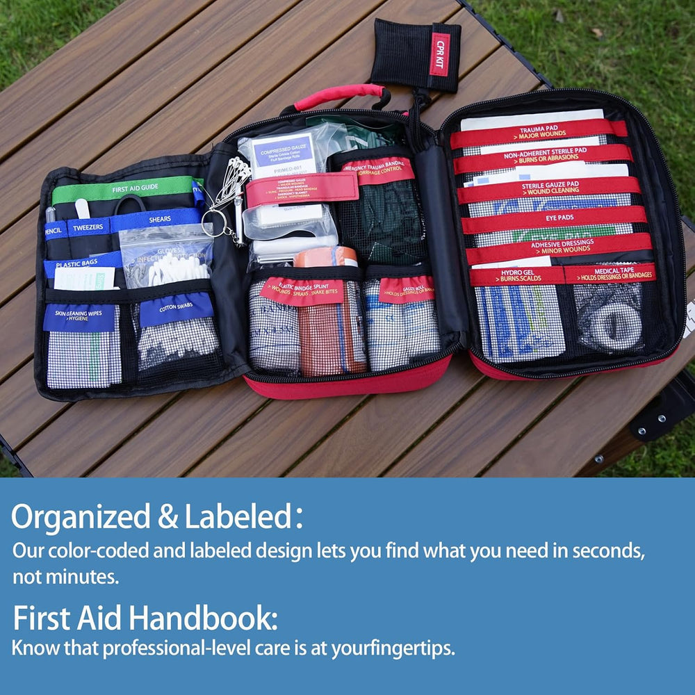 Professional Trauma First Aid Kit - Military-Grade Labelled Compartments &amp...