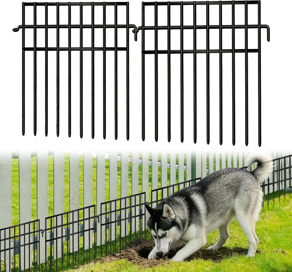 30 Panels Animal Barrier Fence, No Dig Fences, 13in(H) X 42.5ft(L) Garden Fen...