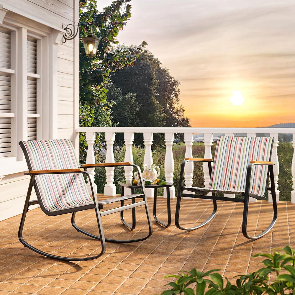 Ahomly 3 Pieces Patio Furniture Set, Outdoor Furniture Set, Stripe
