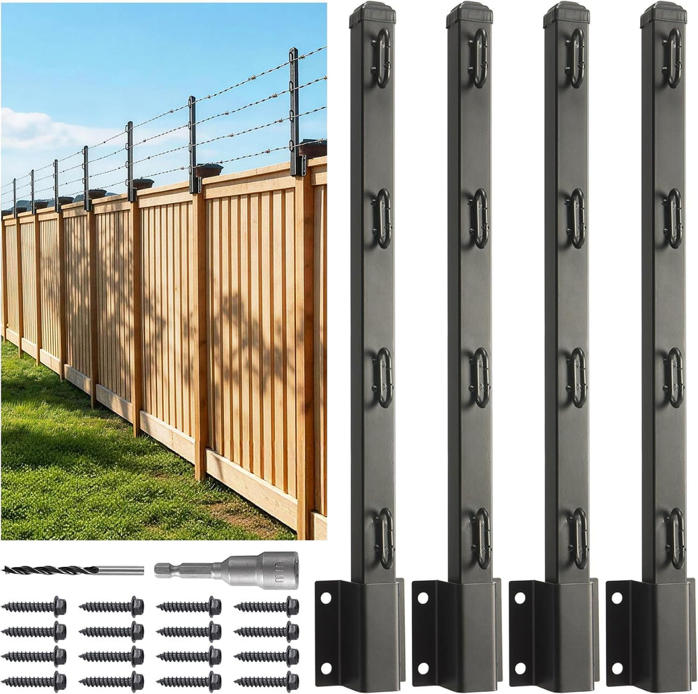 Fence Post Extender, 23.5" Fence Barbed Wire Extend Arm，for Outdoor Fenc...