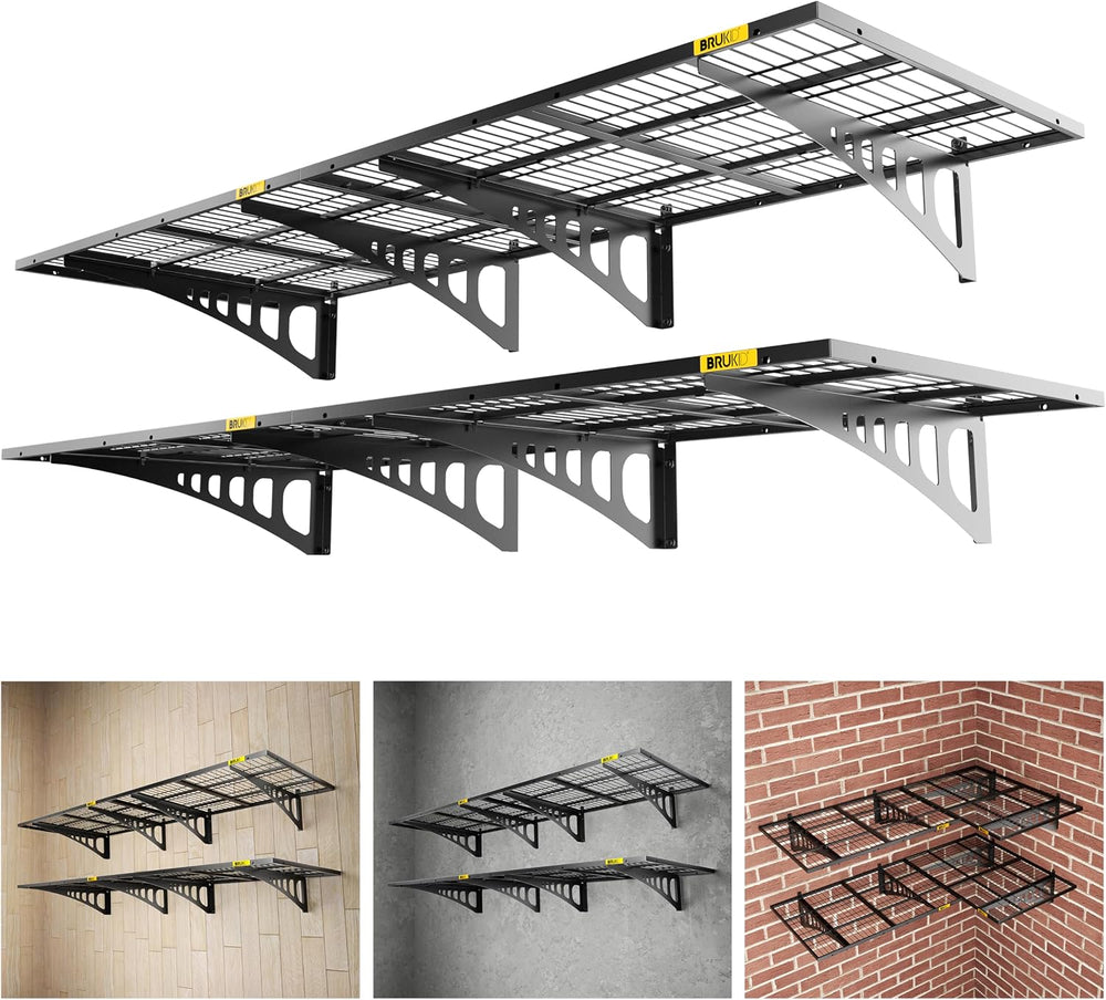 2x3ft Adjustable Rail Wall Garage Storage Shelf, for Tool Room, Storage Room,...