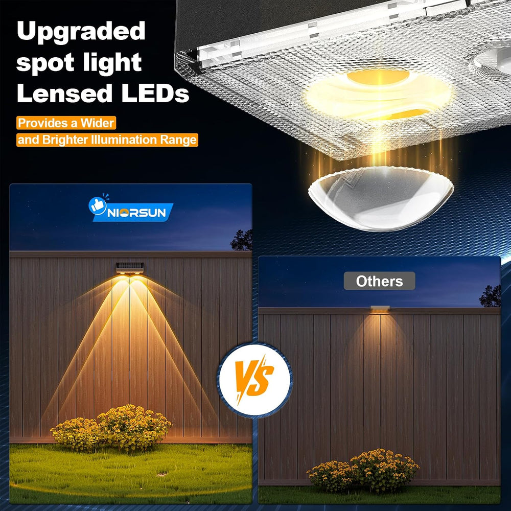NIORSUN Solar Fence Lights,12 Pack Deck Light,Led Lights Warm White Outdoor W...