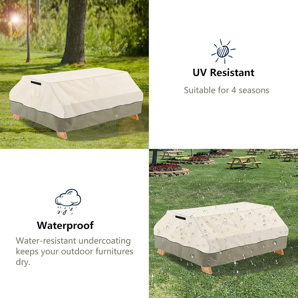 Bitubi 96 Inch Heavy Duty Waterproof Picnic Table Cover - 600D Tough Canvas W...