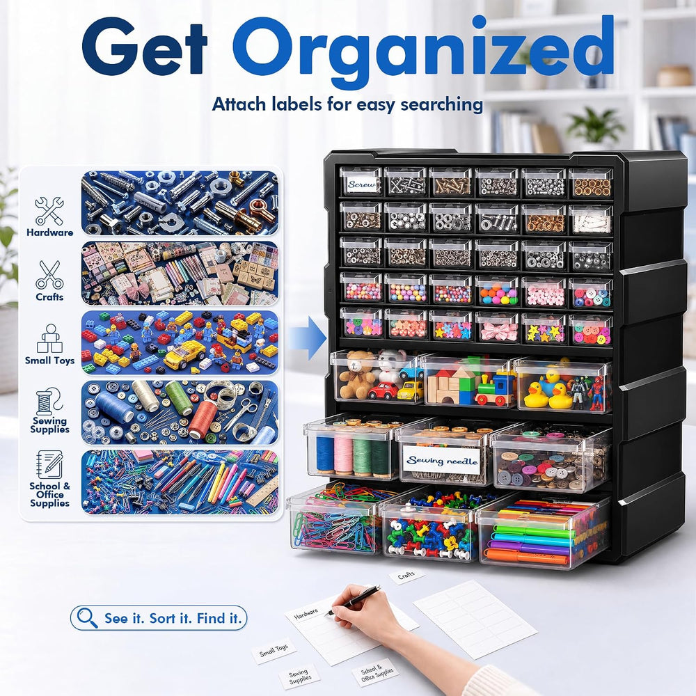 Drawer Organizer Craft Organizers and Storage with Dividers Labels Thicker
