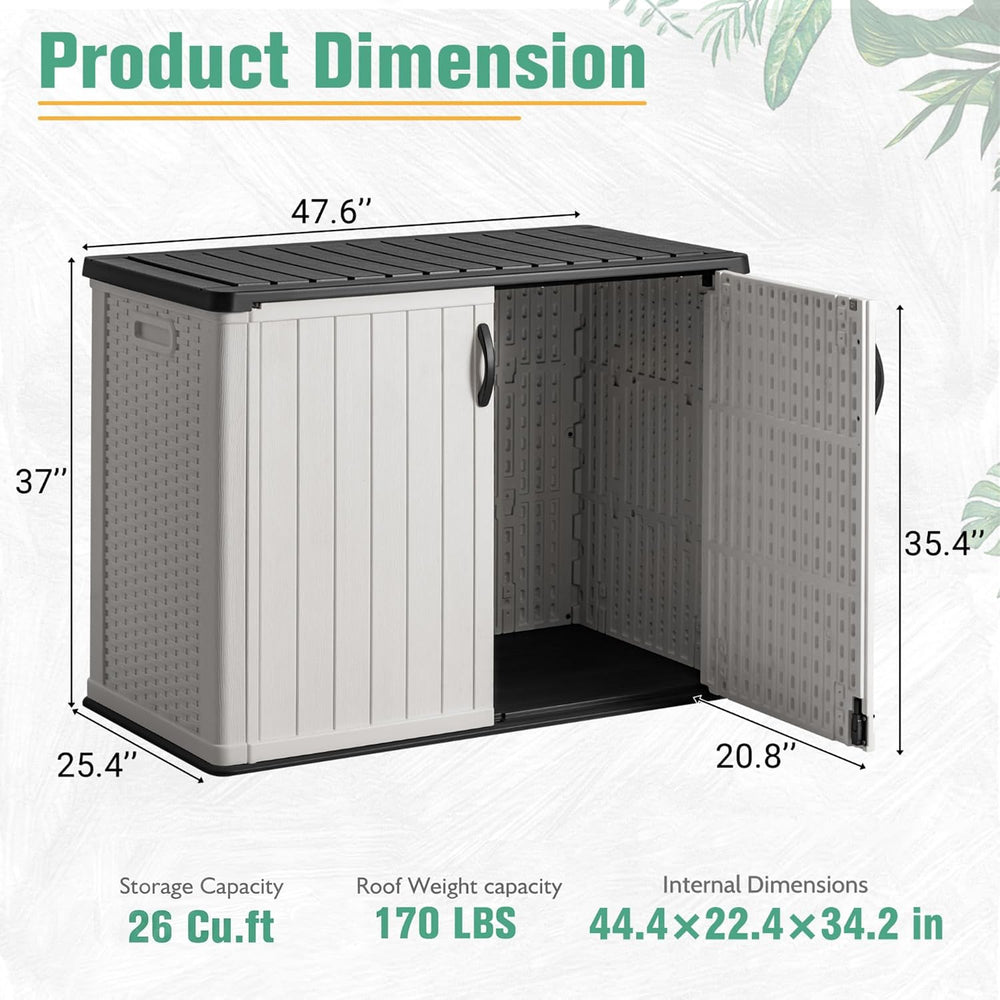 Greesum 26 CUFT Outdoor Storage Cabinet with 2 Lockable Doors, White
