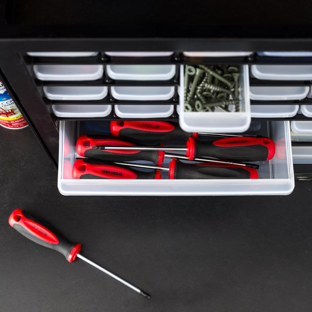 IRIS USA 36-Drawer Storage Cabinet, Garage Tool Screws, Made in USA, Black