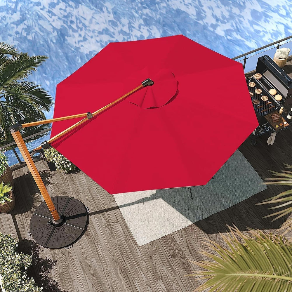 Grand patio 10FT Patio Umbrella, Aluminum Cantilever Umbrella with Round Cano...
