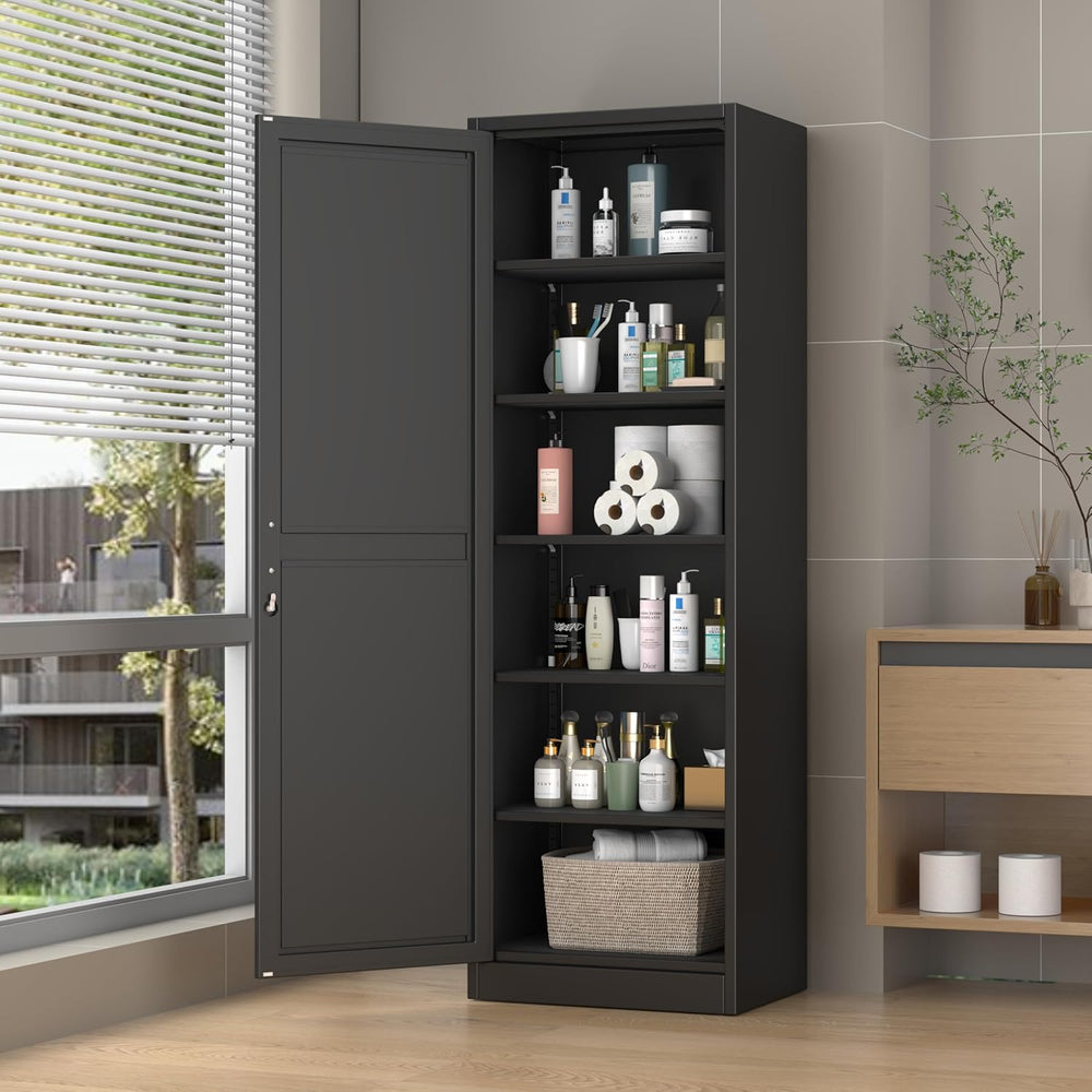 Ckzbx Metal Locker Tall Narrow Storage Cabinet, 67" H Locking Tool File ...