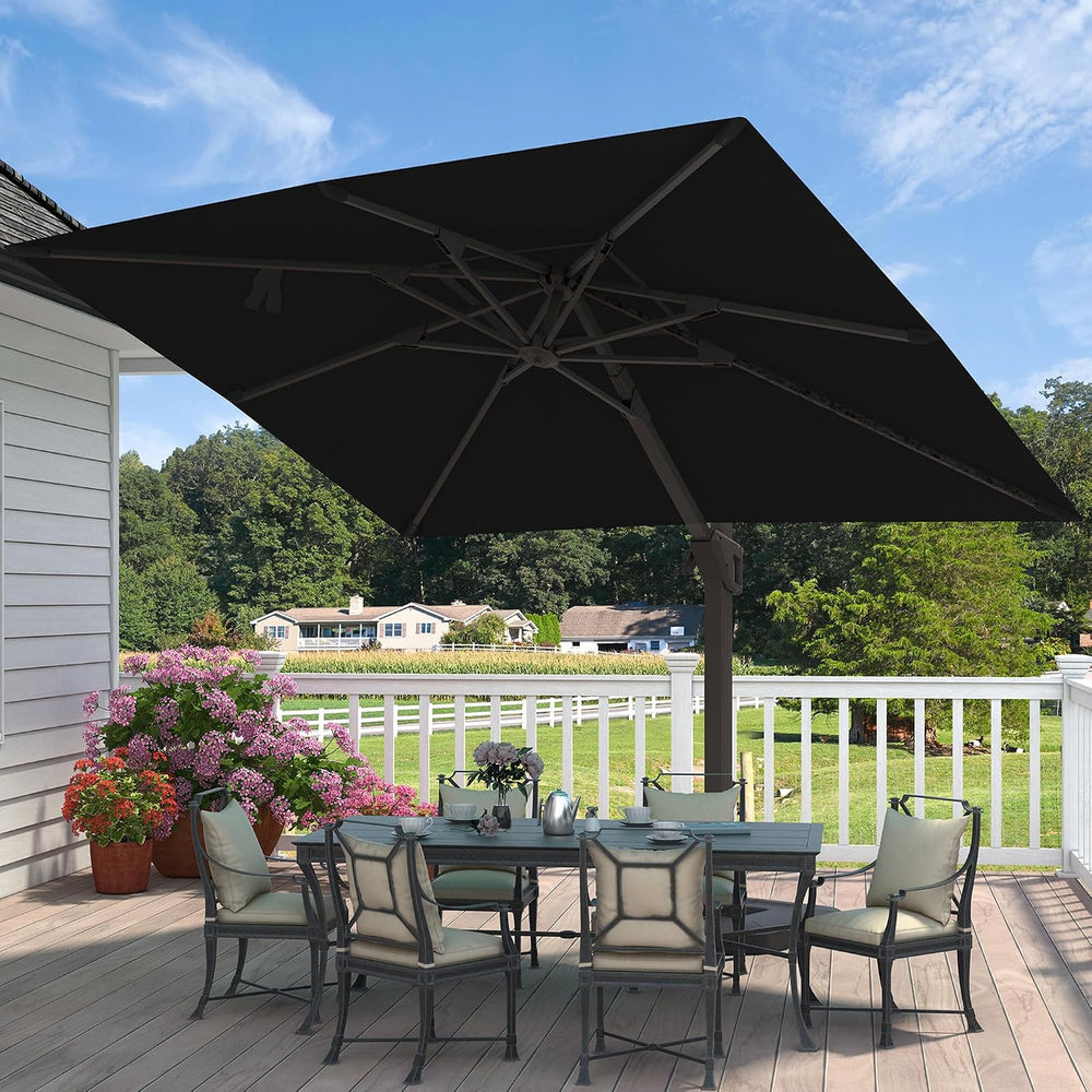 9' X 12' Cantilever Patio Outdoor Umbrella with Base Included