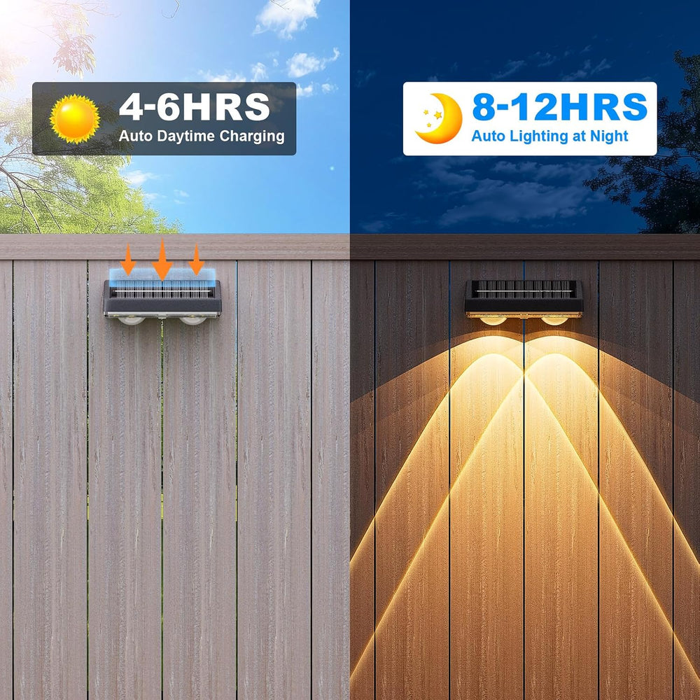 NIORSUN Solar Fence Lights,12 Pack Deck Light,Led Lights Warm White Outdoor W...