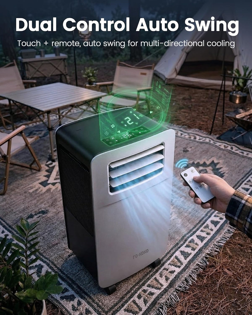 5200 BTU Portable Camping Air Conditioner, 4-in-1 Quiet Small AC Unit with 40...