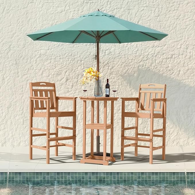 Ciokea Heavy Duty Bar Height Chair, 380lbs Outdoor Adirondack Tall Bar Chair ...