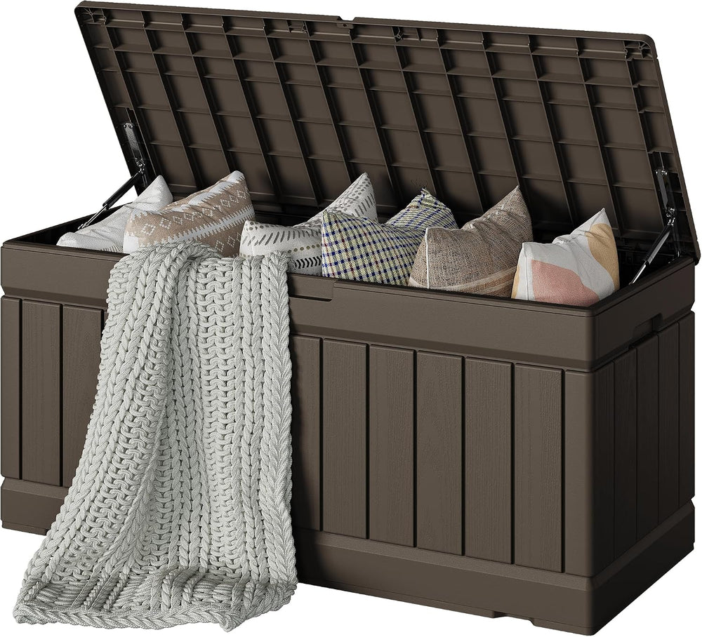 Devoko 78 Gallon Deck Box, Waterproof Resin Outdoor Storage Box