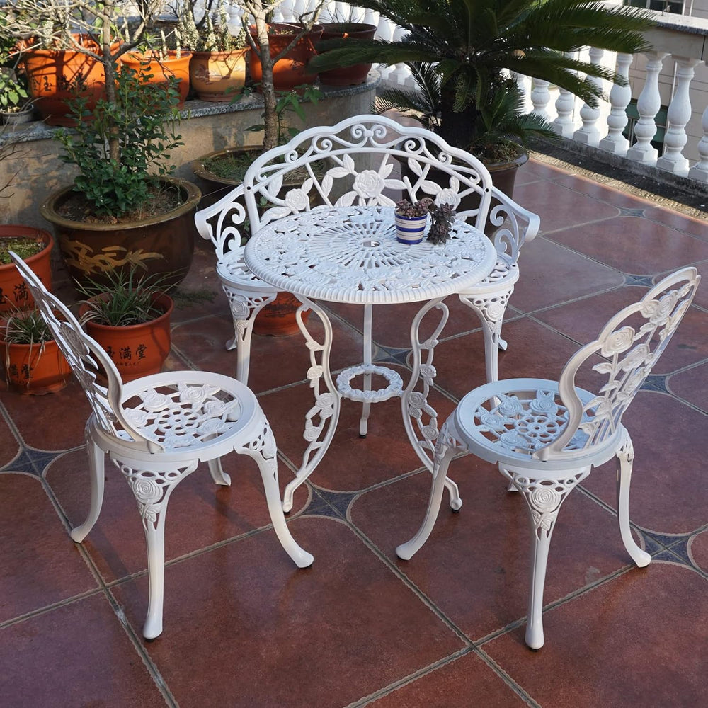 KAILI Outdoor Outdoor Tables and Chairs cast Aluminum Four piece Set, Includi...