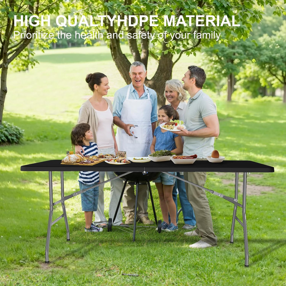 6FT Folding Table for Party, Picnic, Camping, Event, School, Black, 4 Pack