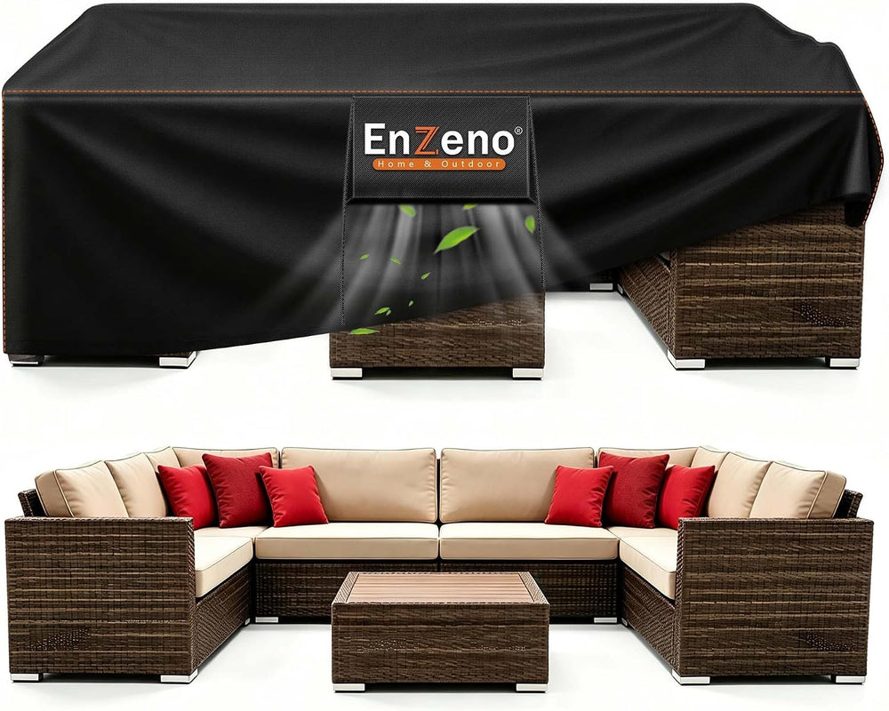 Enzeno Patio Furniture Cover Outdoor Waterproof 120" L x 90" W x 35...