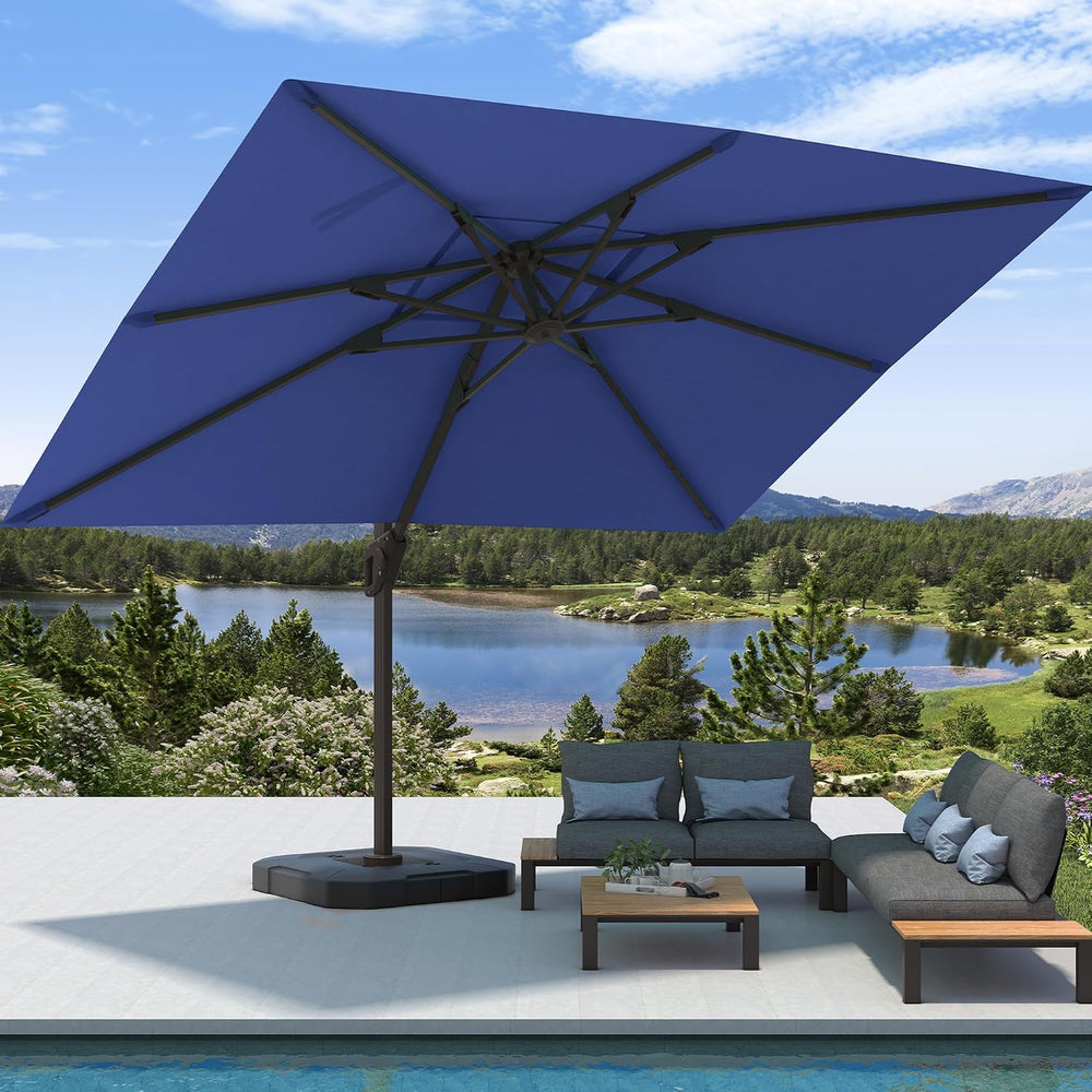 9' X 12' Cantilever Patio Outdoor Umbrella with Base Included