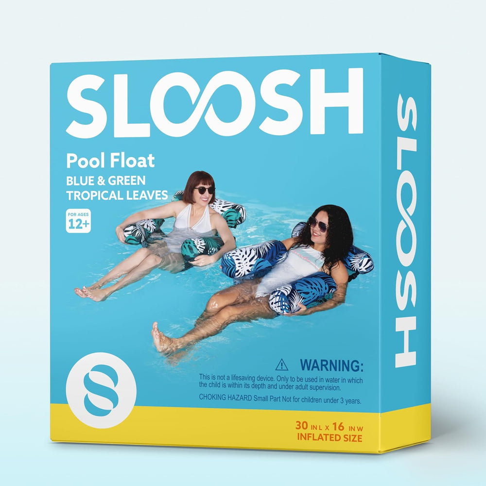SLOOSH Inflatable Pool Floats Adult,2 Packs Floating Lounge Chairs,Blow up Po...