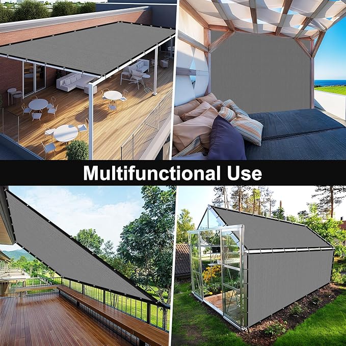 Artpuch 90% Sun Shade Cloth, 3 x 12 FT Pergola Shade Cover Canopy with Gromme...