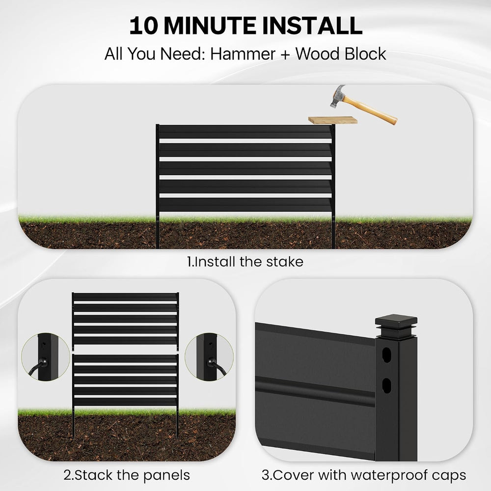 Metal Air Conditioner Fence 3 Panels - 38" W x 40" H Outdoor Privac...