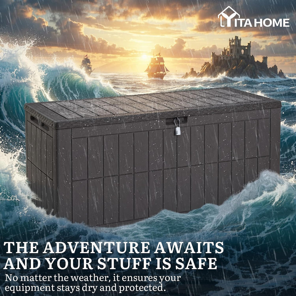 YITAHOME 134 Gallon Large Outdoor Storage Box with Lock