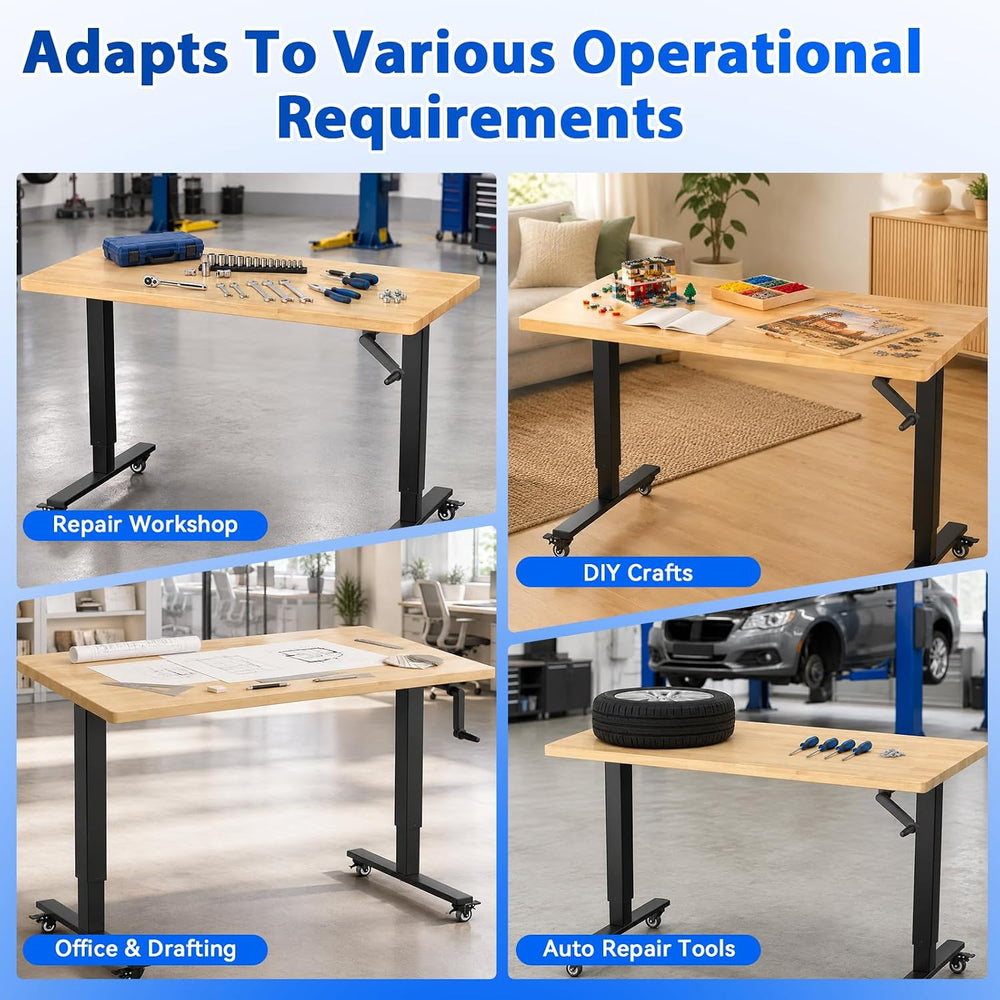 Work Benches for Garage,1000 LBS,Folding Crank Handle,Easy to Install