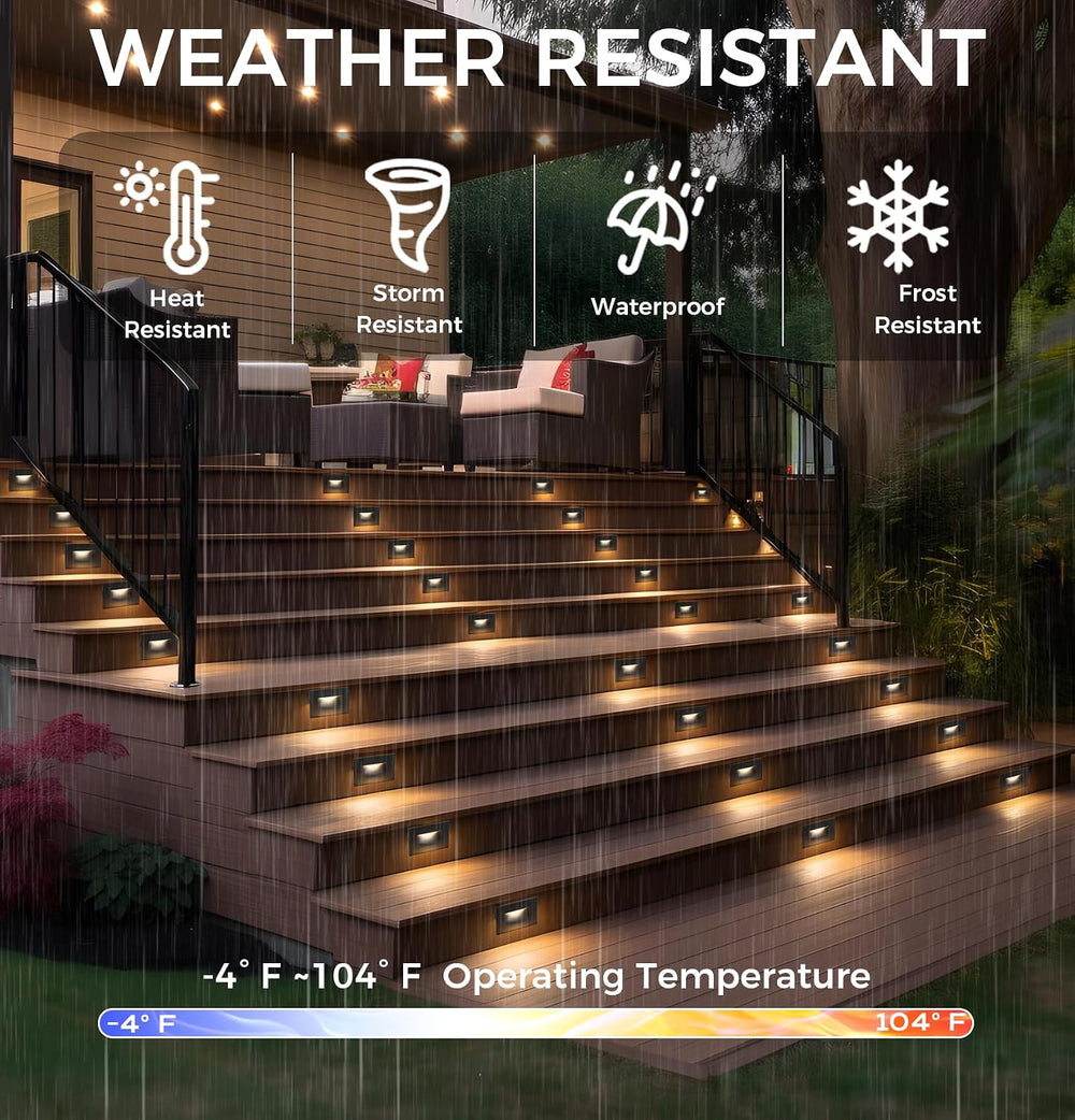 CLOUDY BAY Dimmable Upgraded 3 Color 120V LED Indoor Outdoor Step Light,3000K...