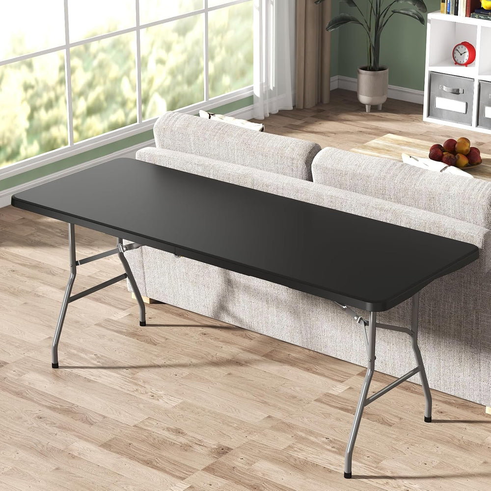 6FT Folding Table for Party, Picnic, Camping, Event, School, Black, 4 Pack