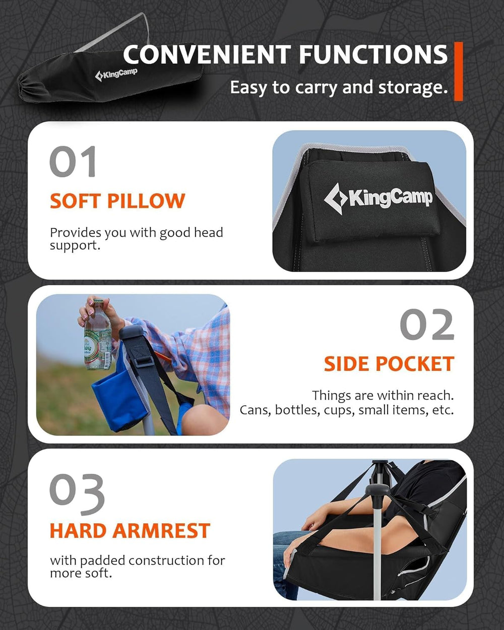 KingCamp Hammock Camping Chair, 10.3lbs Aluminum Lightweight Swing Chairs
