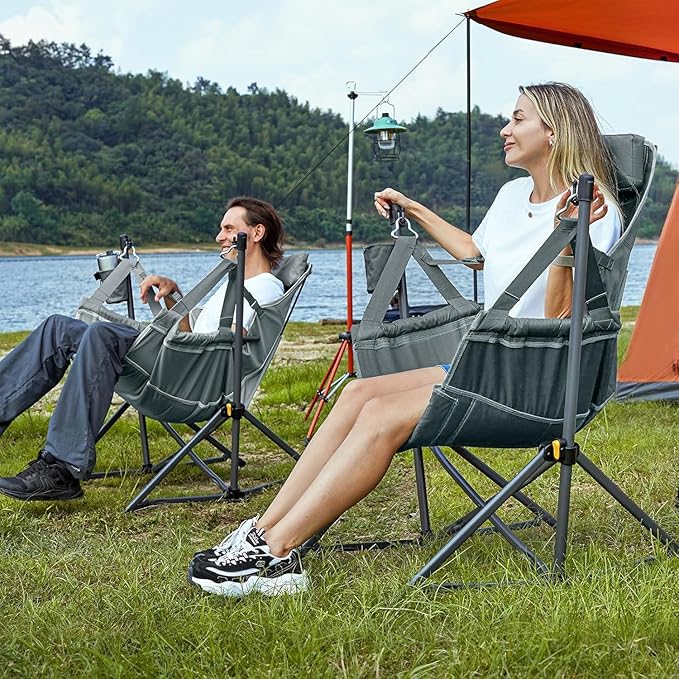 Timber Ridge Hammock Camping Chair with Adjustable Backrest, Heavy Duty Foldi...