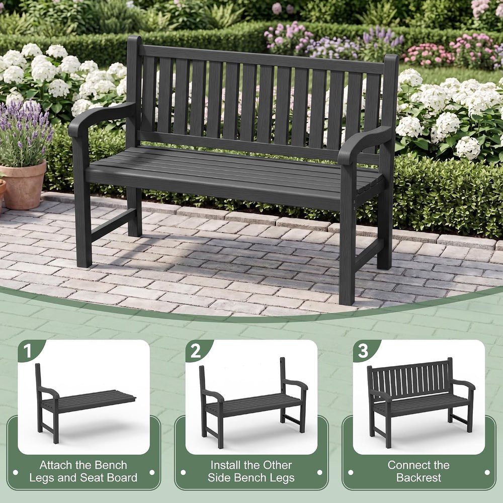 Outdoor Bench, 2-Person Outdoor Benches Weatherproof