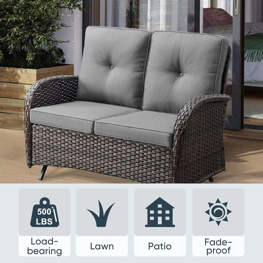 Belord Outdoor Glider Bench Patio Loveseat - 500 Lbs Weight Capacity 2 Seater...