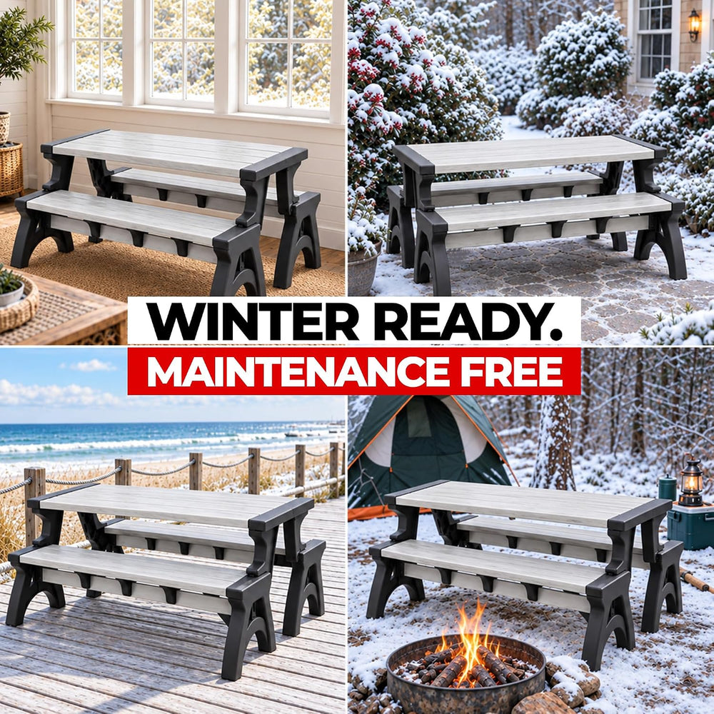 Convert-a-Bench 2-in-1 Outdoor Bench & Folding Picnic Table, Convertible