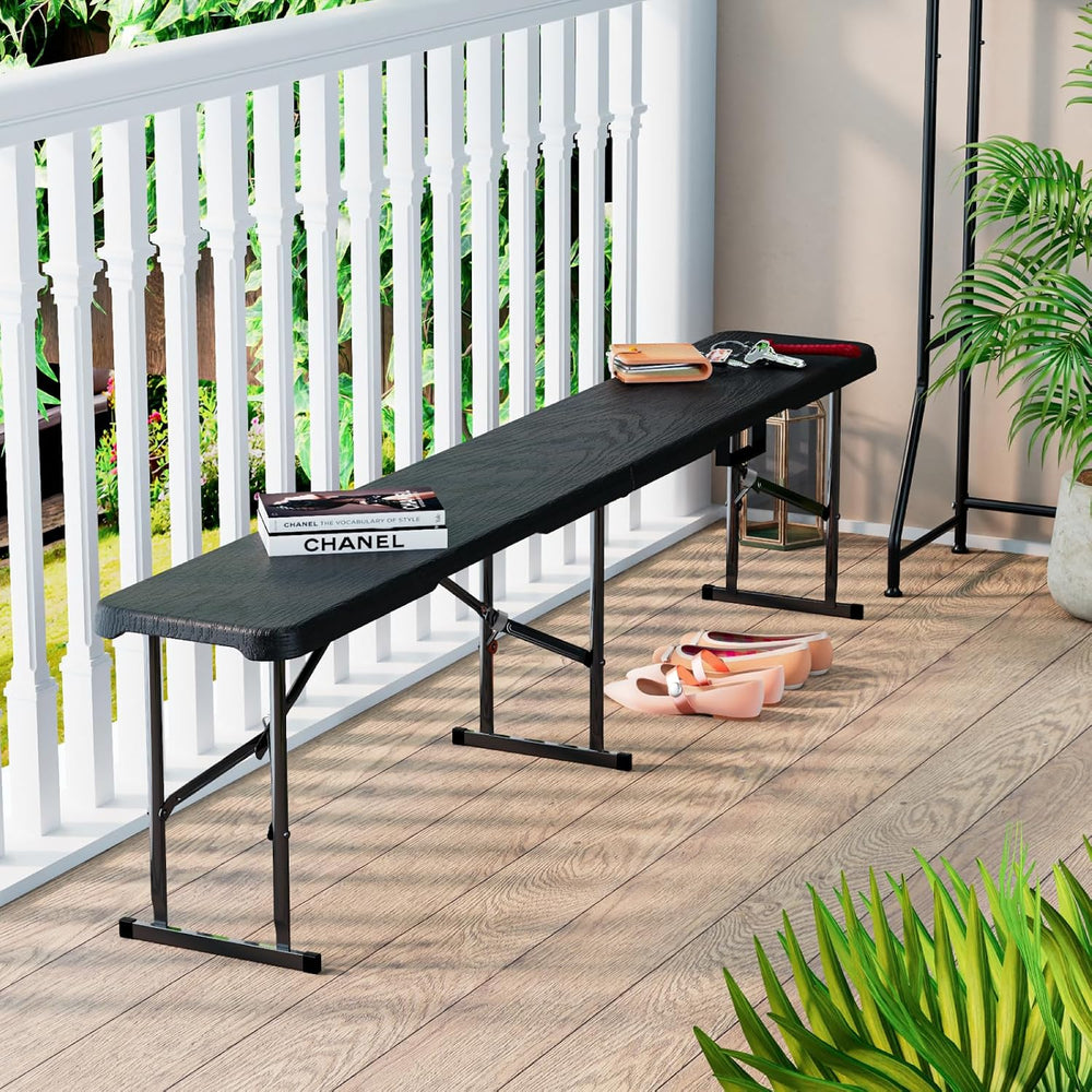 4 Pack 6ft Folding Bench for Picnic Party Camping, 650lbs Capacity