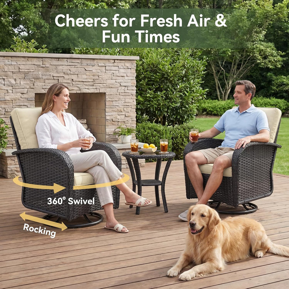 Aoxun 10-Piece Widen Armrests Patio Furniture Set with 44" Fire Pit Table