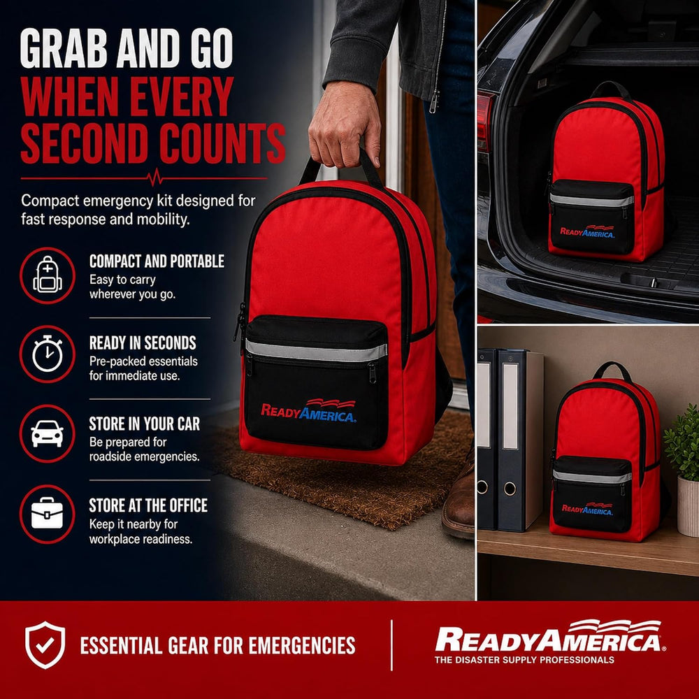 Ready America 72 Hour Deluxe Emergency Kit, 1-Person 3-Day Backpack, First Ai...