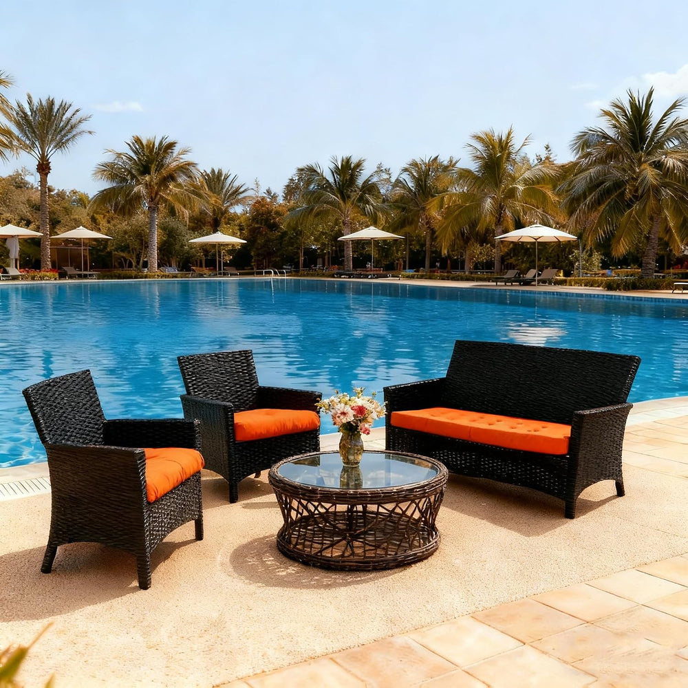 Outdoor Chair Cushions, Patio Wicker Furniture Seat Pads, Waterproof